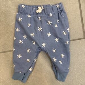 Cat & Jack Baby Blue Snowflake Fleece Joggers Sweatpants 3-6M